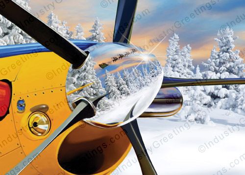Ag Aviation Reflection Christmas Card
