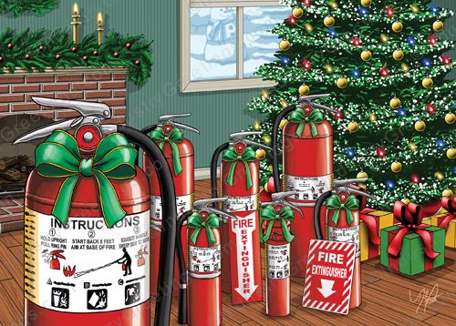 Extinguisher Gifts Christmas Card