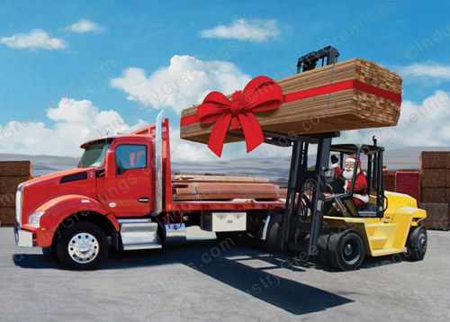 Lumber Delivery Christmas Card
