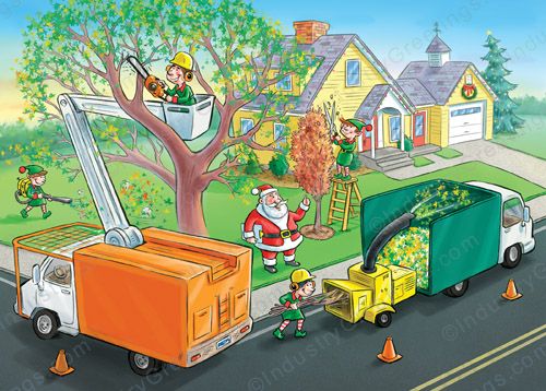 Tree Trimming Christmas Card
