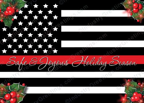 Thin Red Line Christmas Card