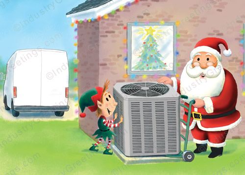 AC Unit Delivery Christmas Card