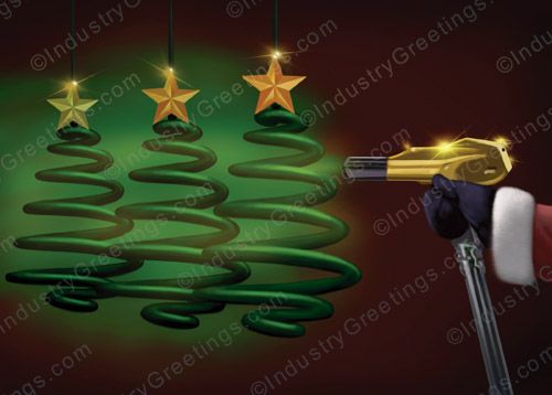 Tree Powder Coating Christmas Card