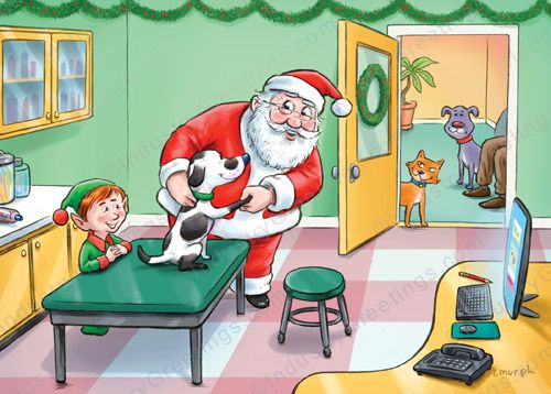 Santa Veterinarian Christmas Card