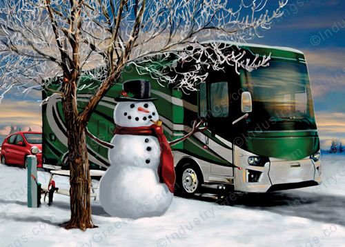Winter RV Motor-home Holiday Card