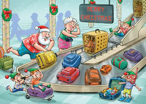 Travel Time Christmas Card
