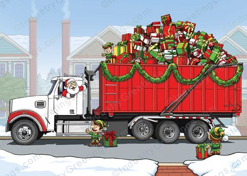Roll Off Dumpster Christmas Card