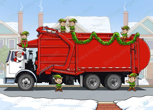 Garbage Truck Christmas Card