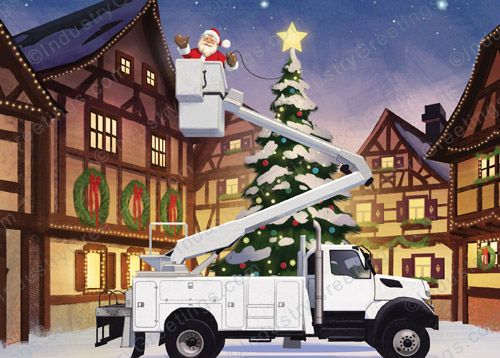 Bucket Truck Christmas Card