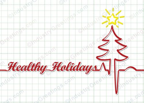 Healthy Holidays EKG Christmas Card