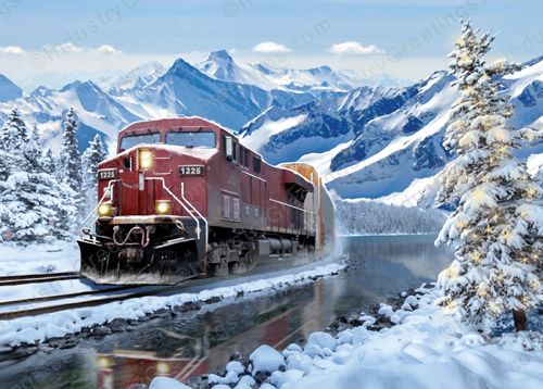 Train Christmas Card