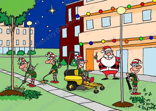 Commercial Landscaper Holiday Card