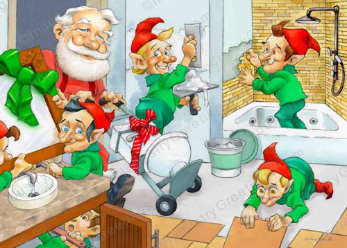 Bathroom Remodel Christmas Card