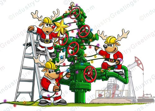 Oilfield Christmas Tree Card