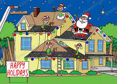 Residential Roofer Holiday Card