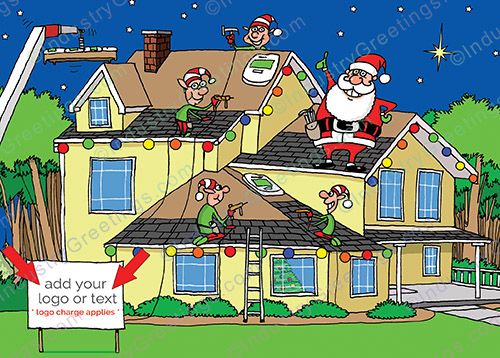 Add Your Logo Roofing Holiday Card