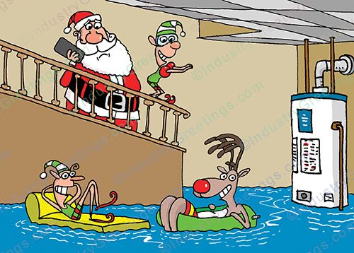 Basement Flood Christmas Card