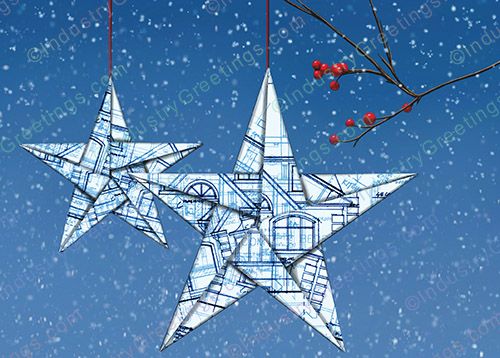 Blueprint Star Christmas Card