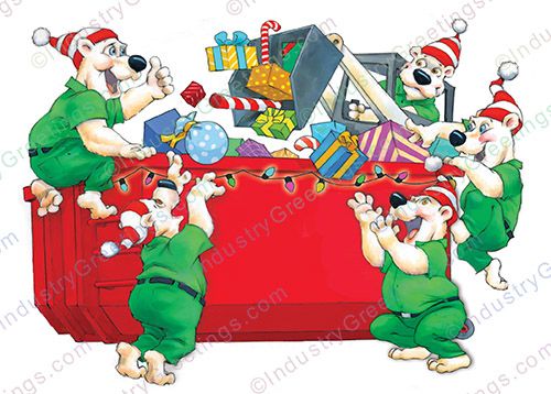 Red Dumpster Rental Christmas Card