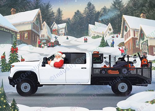Lawncare Truck Christmas Card 