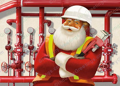 Fire Sprinkler Contractor Holiday Card