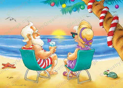 Beach Vacation Christmas Card