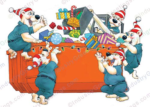 Orange Dumpster Christmas Card
