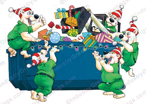 Blue Dumpster Christmas Card