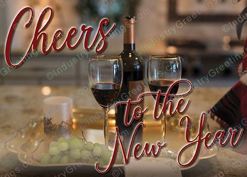 Wine New Year Holiday Card