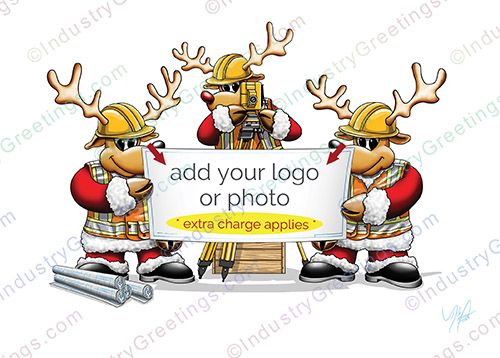 Contractor Reindeer Logo Holiday Card