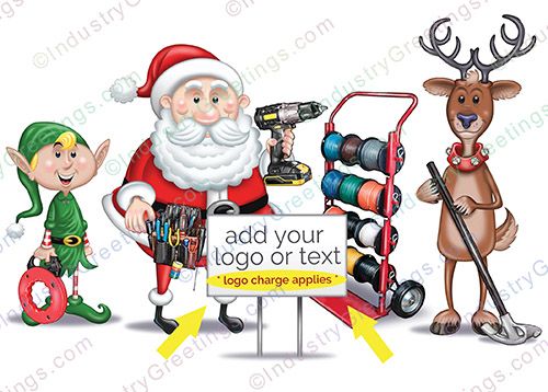 Add a Logo Electrician Christmas Card