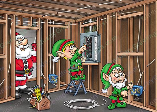 New Construction Wiring Christmas Card