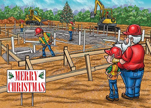 Construction Project Christmas Card