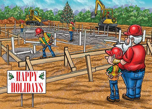 Construction Project Holiday Card