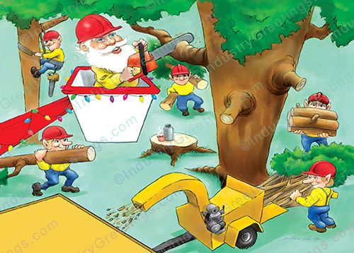 Tree Trim Service Christmas Card