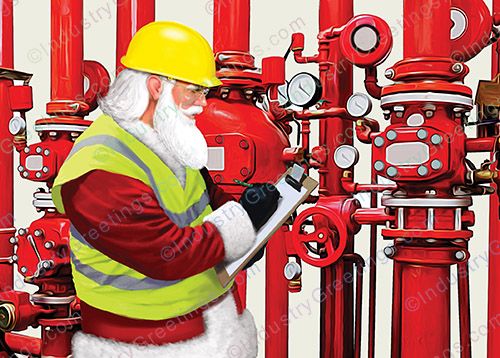 Commercial Fire Sprinkler Christmas Card