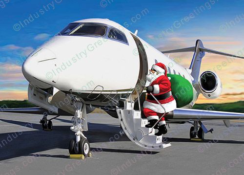 Business Air Travel Christmas Card