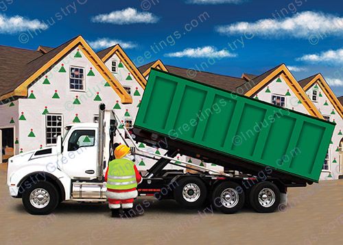 Green Dumpster Delivery Christmas Card
