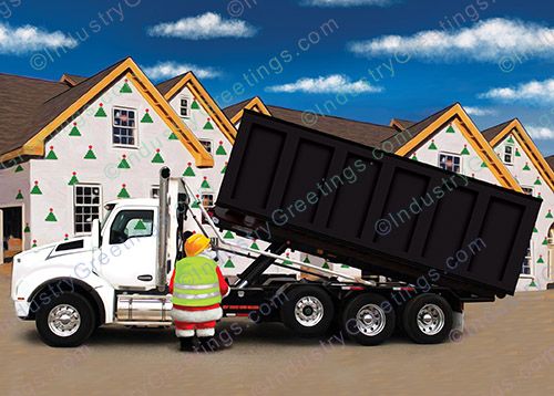 Black Dumpster Delivery Christmas Card
