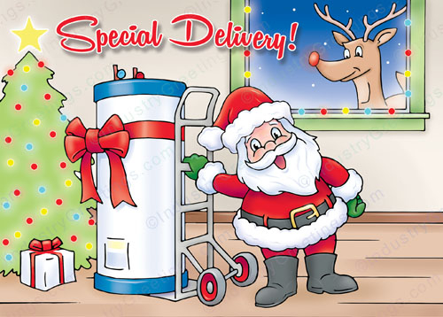 Water Heater Gift Christmas Card