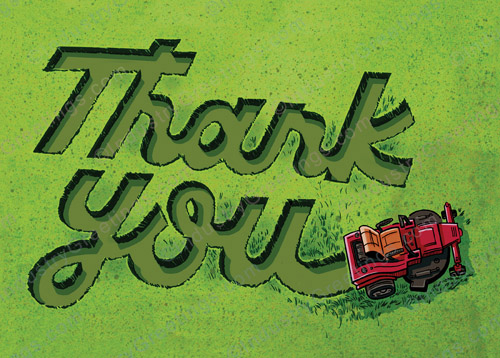 Grass Mowed Thank You Card