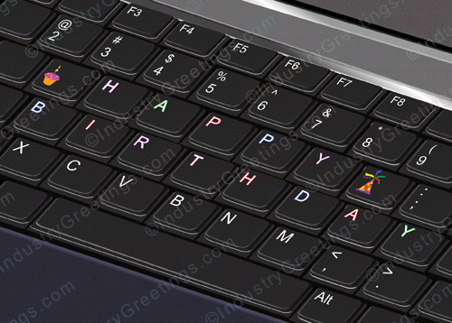 Computer Keyboard Birthday Card