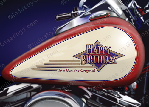Motorcycle Tank Birthday Card