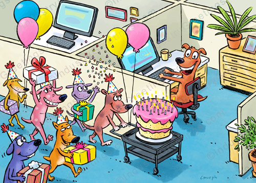 Office Surprise Birthday Card