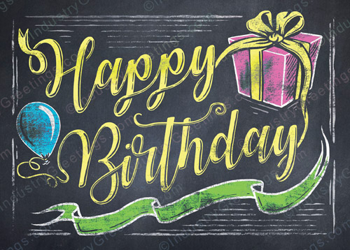 Festive Chalkboard Birthday Card