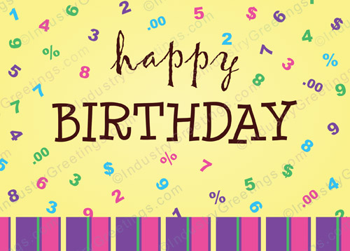 Accountant Number Birthday Card