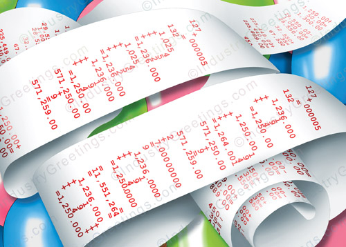 Adding Machine Birthday Card