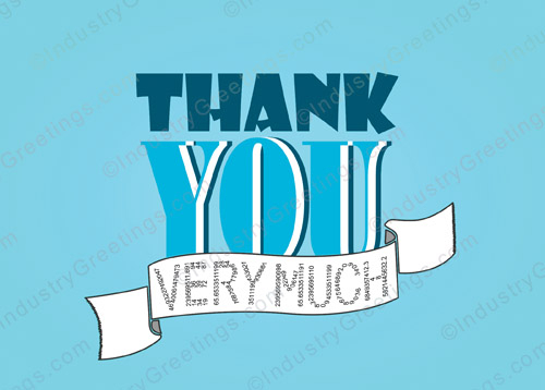 Adding Machine Thank You Card