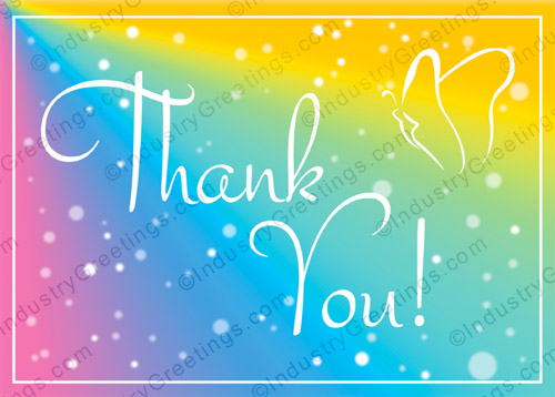 Butterfly Rainbow Thank You Card
