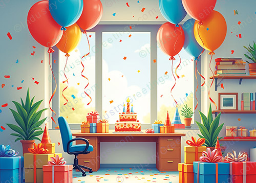 Office Party Birthday Card